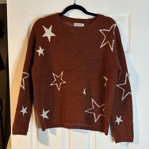 Starry Brown Crew Neck Sweater